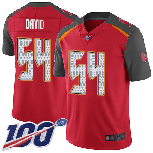 Buccaneers #54 Lavonte David Red Team Color Men's Stitched 100th Season Vapor Limited Jersey