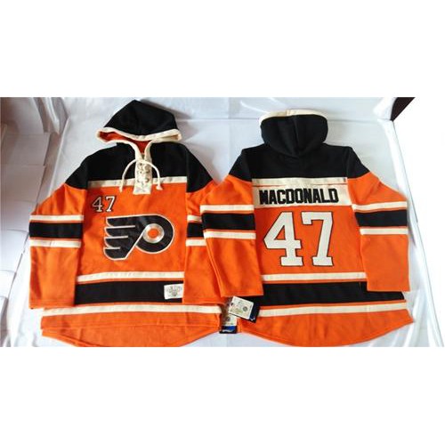 Philadelphia Flyers #47 Andrew MacDonald Orange Sawyer Hooded Sweatshirt Stitched Jersey Men's