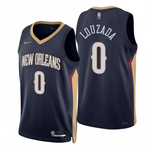 New Orleans Pelicans #0 Didi Louzada Navy Mens 2021-22 75th Anniversary Diamond Swingman Jersey - Icon Edition Mens