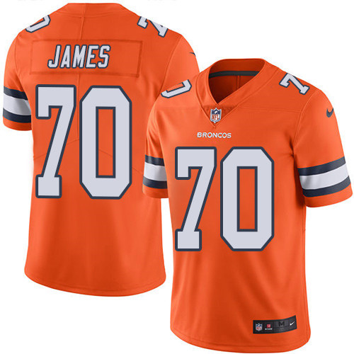 Denver Broncos #70 Ja'Wuan James Orange Men's Stitched Limited Rush Jersey Men's