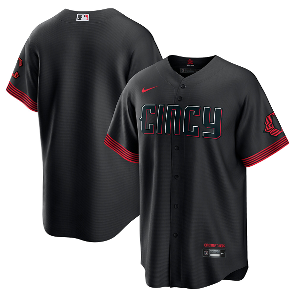 Youth Cincinnati Reds Black 2023 City Connect Cool Base Jersey