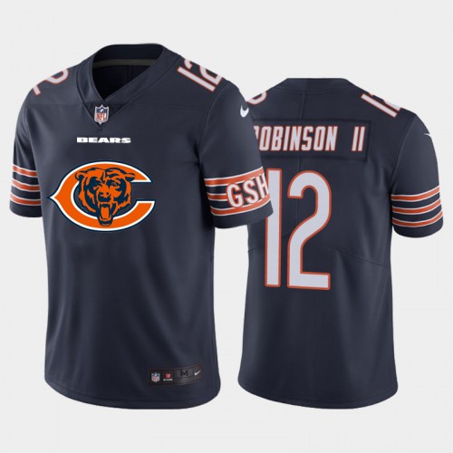 Chicago Chicago Bears #12 Allen Robinson Navy Blue Men's Big Team Logo Vapor Limited Jersey Men's
