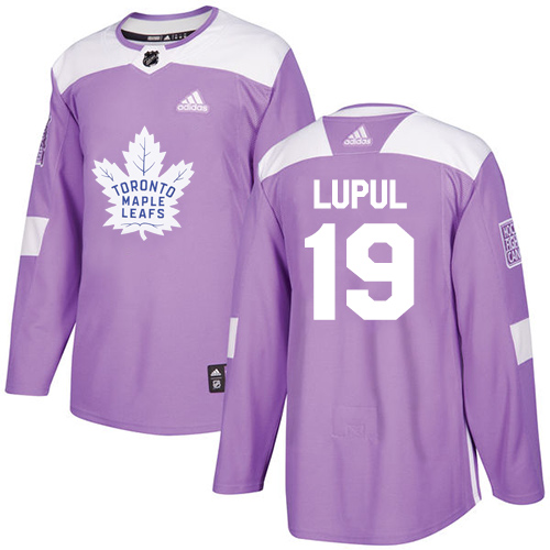 Adidas Maple Toronto Maple Leafs #19 Joffrey Lupul Purple Authentic Fights Cancer Stitched Youth Jersey Youth
