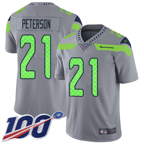 Seattle Seahawks #21 Adrian Peterson Gray Youth Stitched Limited Inverted Legend 100th Season Jersey Youth