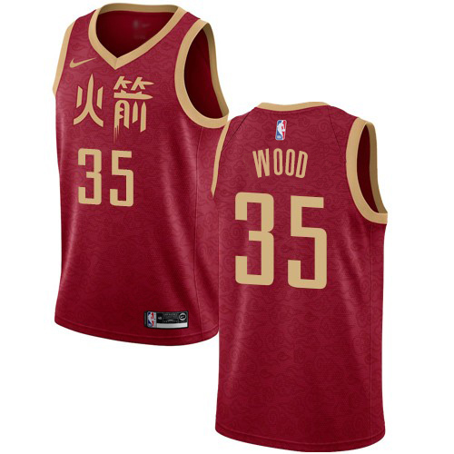 Houston Rockets #35 Christian Wood Red Swingman City Edition 2018/19 Jersey Mens