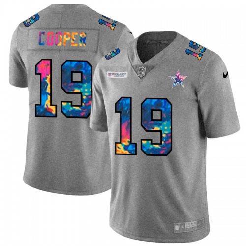 Dallas Dallas Cowboys #19 Amari Cooper Men's Multi-Color 2020 Crucial Catch Jersey Greyheather Men's