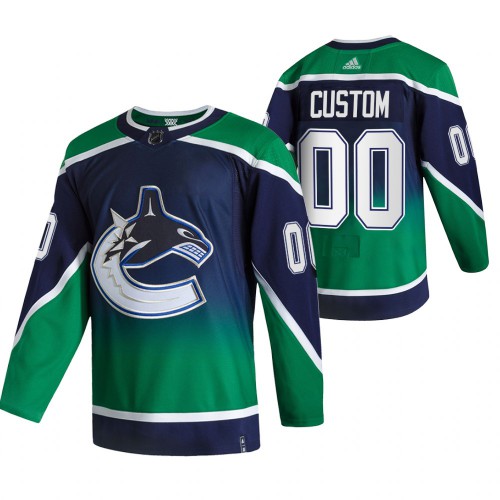 Vancouver Canucks Custom Green Men's Adidas 2020-21 Reverse Retro Alternate Jersey