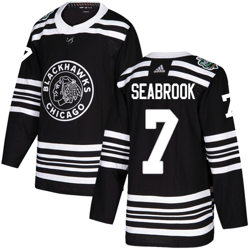 Adidas Chicago Blackhawks #7 Brent Seabrook Black Authentic 2019 Winter Classic Stitched Youth Jersey Youth