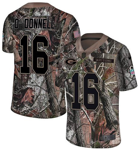 Packers #16 Pat O'Donnell Camo Men's Stitched Limited Rush Realtree Jersey