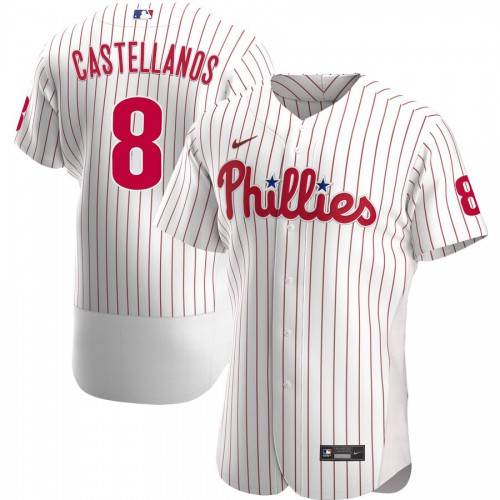 Philadelphia Philadelphia Phillies #8 Nick Castellanos Men's White Home 2020 Authentic Player Jersey Men's