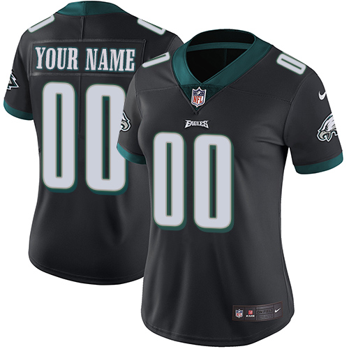 Philadelphia Eagles Customized Black Alternate Stitched Vapor Untouchable Limited Women's Jersey