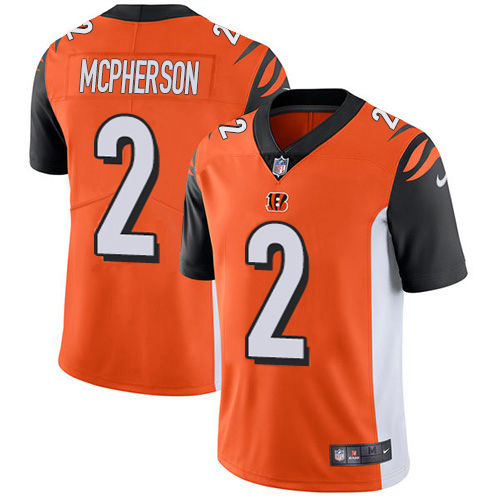 Bengals #2 Evan McPherson Orange Alternate Men's Stitched Vapor Untouchable Limited Jersey