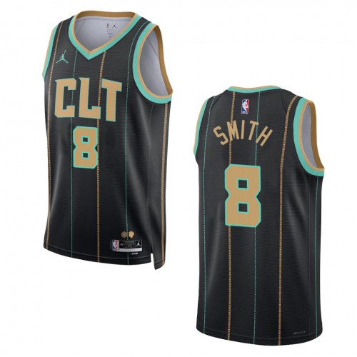 Charlotte Charlotte Hornets #8 Dennis Smit Unisex Black 2022-23 Swingman Jersey - City Edition Mens