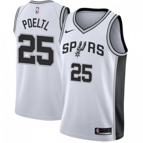 San Antonio Spurs #25 Jakob Poeltl White Swingman Association Edition Jersey Mens
