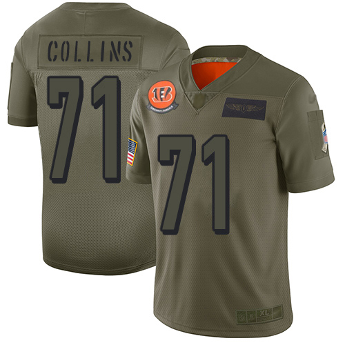 Bengals #71 La'el Collins Camo Youth Stitched Limited 2019 Salute To Service Jersey