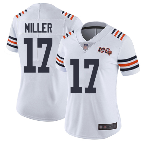 Chicago Bears #17 Anthony Miller White Alternate Women's Stitched Vapor Untouchable Limited 100th Season Jersey Womens