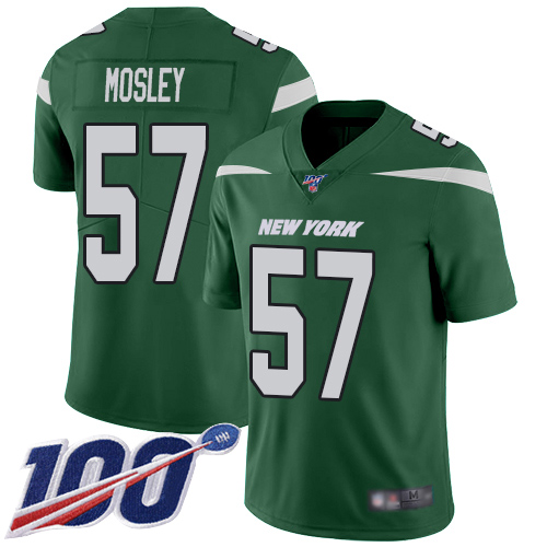 Jets #57 C.J. Mosley Green Team Color Men's Stitched 100th Season Vapor Limited Jersey
