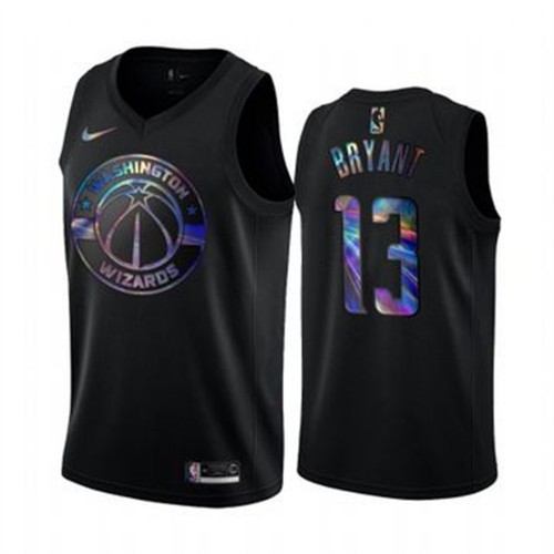 Washington Wizards #13 Thomas Bryant Mens Iridescent Holographic Collection Jersey - Black Mens