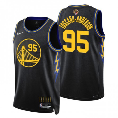 Golden State Golden State Warriors #95 Juan Toscano-Anderson Mens Black Swingman 2022 Finals City Edition Jersey Mens