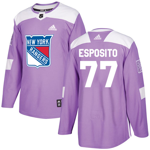 Adidas New York Rangers #77 Phil Esposito Purple Authentic Fights Cancer Stitched Jersey Men's