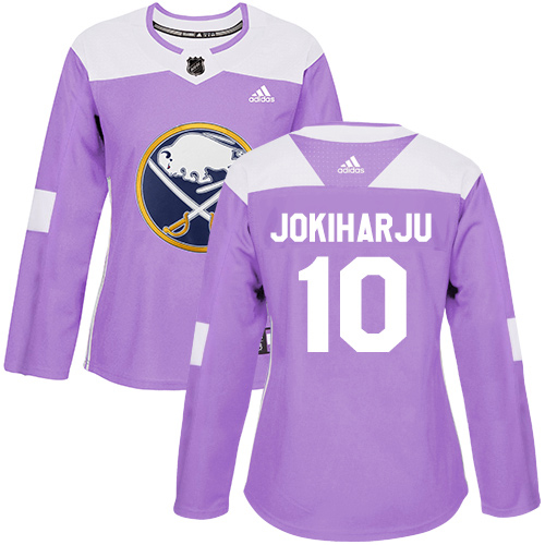 Adidas Buffalo Sabres #10 Henri Jokiharju Purple Authentic Fights Cancer Women's Stitched Jersey Womens