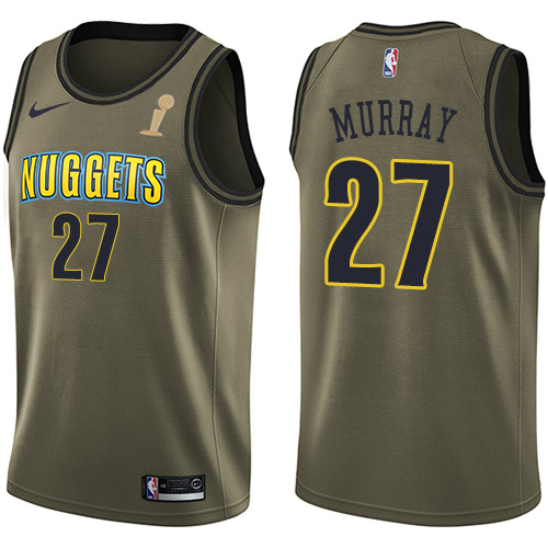 Nuggets #27 Jamal Murray Green Youth 2023 Finals Champions Salute To Service Swingman Jersey
