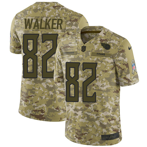 Tennessee Titans #82 Delanie Walker Camo Youth Stitched Limited 2018 Salute to Service Jersey Youth