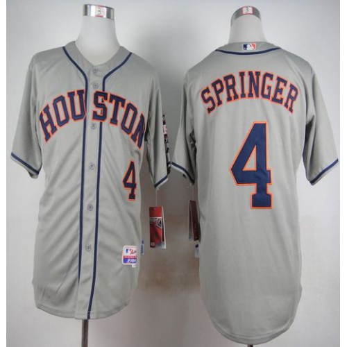 Houston Astros #4 George Springer Grey Cool Base Stitched Jersey Men's