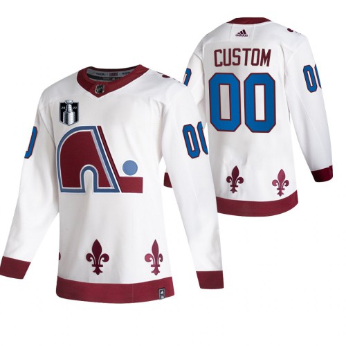 Colorado Avalanche Custom White Men's Adidas 2022 Stanley Cup Final Patch Alternate Authentic Player Jersey