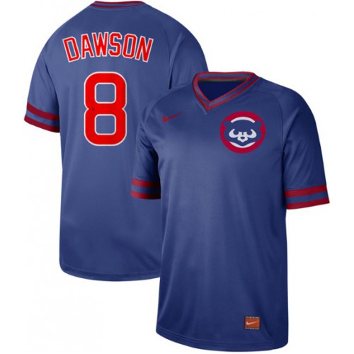 Chicago Cubs #8 Andre Dawson Royal Authentic Cooperstown Collection Stitched Jersey Men's