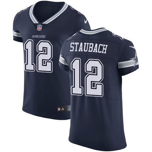 Cowboys #12 Roger Staubach Navy Blue Team Color Men's Stitched Vapor Untouchable Elite Jersey