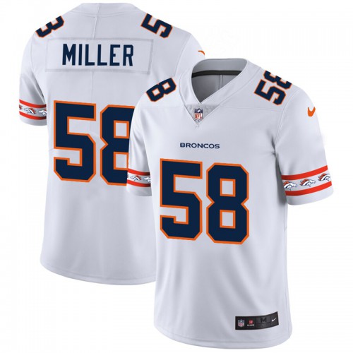 Denver Denver Broncos #58 Von Miller White Team Logo Vapor Limited Jersey Men's