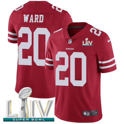 San Francisco 49ers #20 Jimmie Ward Red Super Bowl LIV 2020 Team Color Men's Stitched Vapor Untouchable Limited Jersey Men's