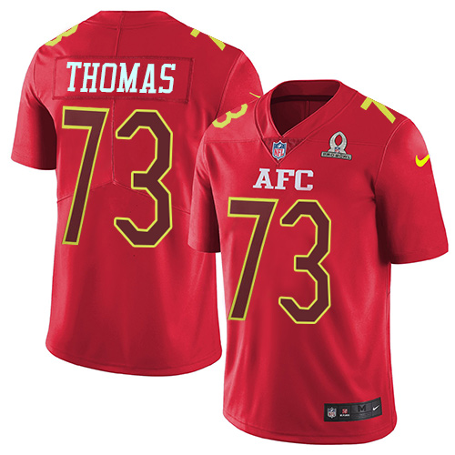 Browns #73 Joe Thomas Red Men's Stitched Limited AFC 2017 Pro Bowl Jersey