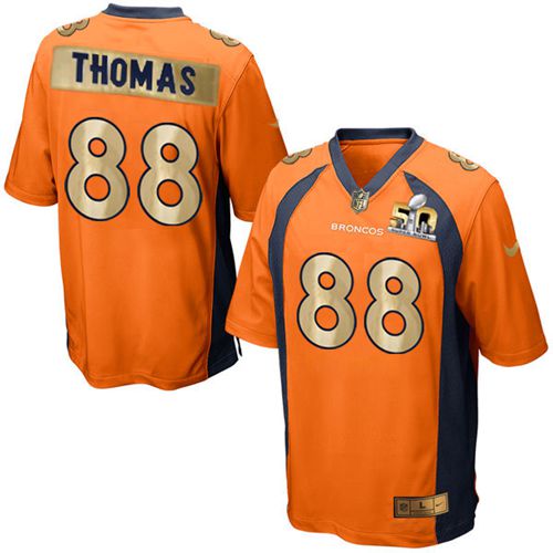 Denver Broncos #88 Demaryius Thomas Orange Team Color Men's Stitched Game Super Bowl 50 Collection Jersey Men's