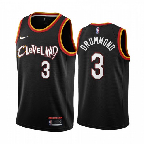 Cleveland Cavaliers #3 Andre Drummond Black Swingman 2020-21 City Edition Jersey Mens