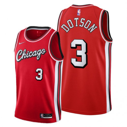 Chicago Chicago Bulls #3 Devon Dotson Womens 2021-22 City Edition Red Jersey Womens