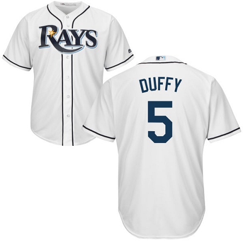 Tampa Bay Rays #5 Matt Duffy White Cool Base Stitched Youth Jersey Youth