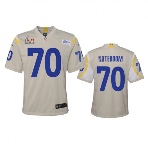 Los Angeles Los Angeles Rams #70 Joseph Noteboom Youth Super Bowl LVI Patch Game Jersey - Bone Youth