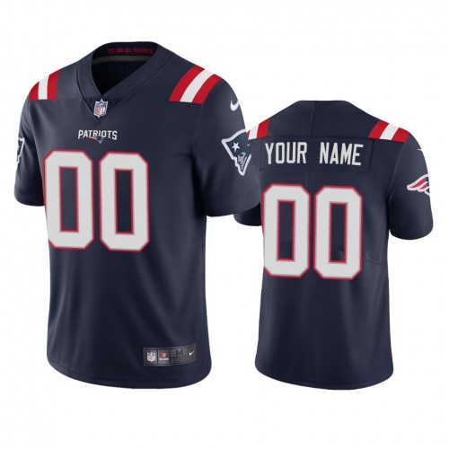 New England Patriots Custom Men's Navy 2020 Vapor Limited Jersey