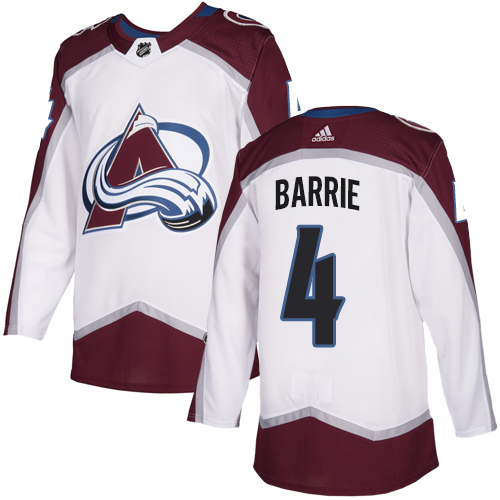 Adidas Colorado Avalanche #4 Tyson Barrie White Road Authentic Stitched Jersey Men's