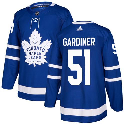 Adidas Maple Toronto Maple Leafs #51 Jake Gardiner Blue Home Authentic Stitched Jersey Men's