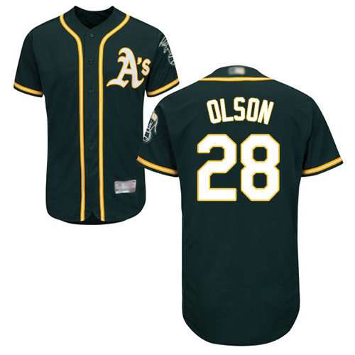 Oakland Athletics #28 Matt Olson Green Flexbase Authentic Collection Stitched Jersey Men's
