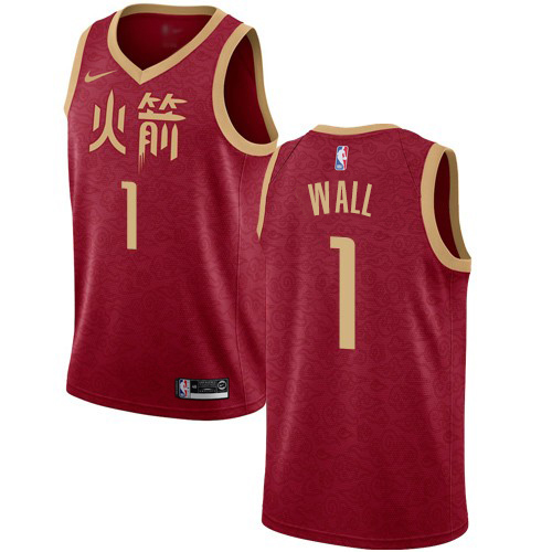 Houston Rockets #1 John Wall Red Swingman City Edition 2018/19 Jersey Mens