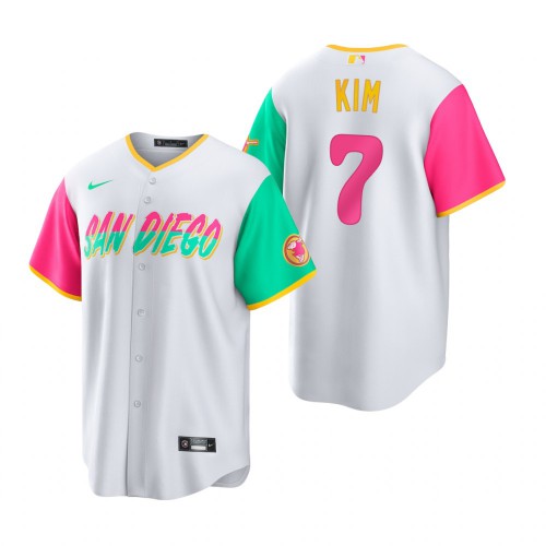 San Diego San Diego Padres #7 Ha-Seong Kim 2022 City Connect Men's Games Jersey - White Men's