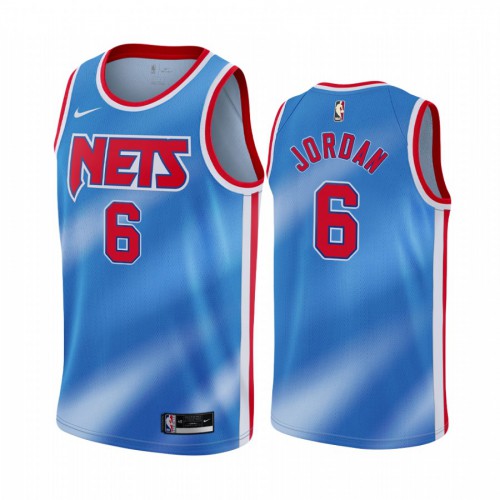 Brooklyn Nets #6 DeAndre Jordan Blue Womens Swingman Classic Edition Jersey Womens