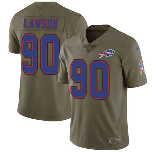 Buffalo Bills #90 Shaq Lawson Olive Youth Stitched Limited 2017 Salute to Service Jersey Youth