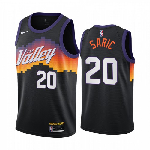 Phoenix Suns #20 Dario Saric Black Swingman 2020-21 City Edition Jersey Mens