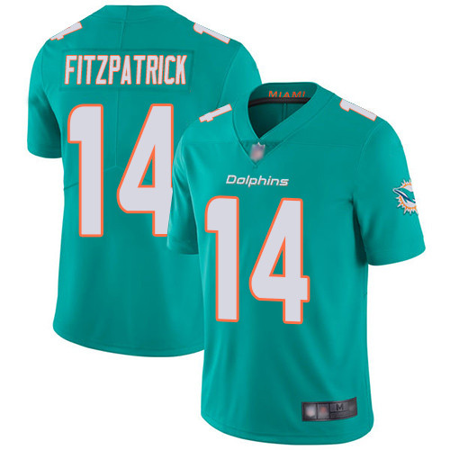 Miami Dolphins #14 Ryan Fitzpatrick Aqua Green Team Color Men's Stitched Vapor Untouchable Limited Jersey Men's