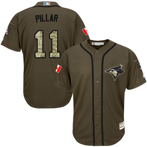 Toronto Blue Jays #11 Kevin Pillar Green Salute to Service Stitched Youth Jersey Youth